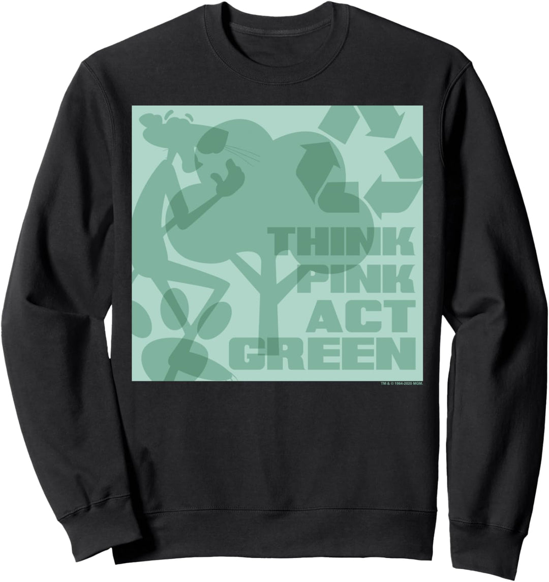 The Pink Panther Think Pink Act Green Silhouettes Sweatshirt