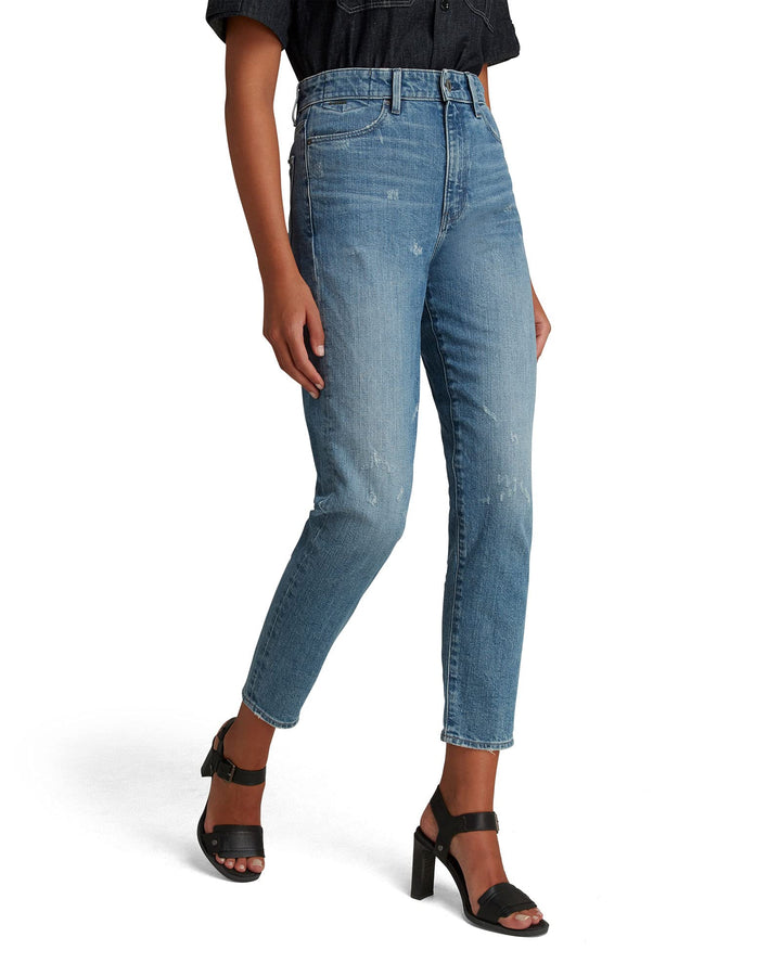 G-STAR Damen Janeh Ultra High Mom Ankle Jeans 30W / 34L Blau (Sun Faded Ice Fog Destroyed D16083-b76