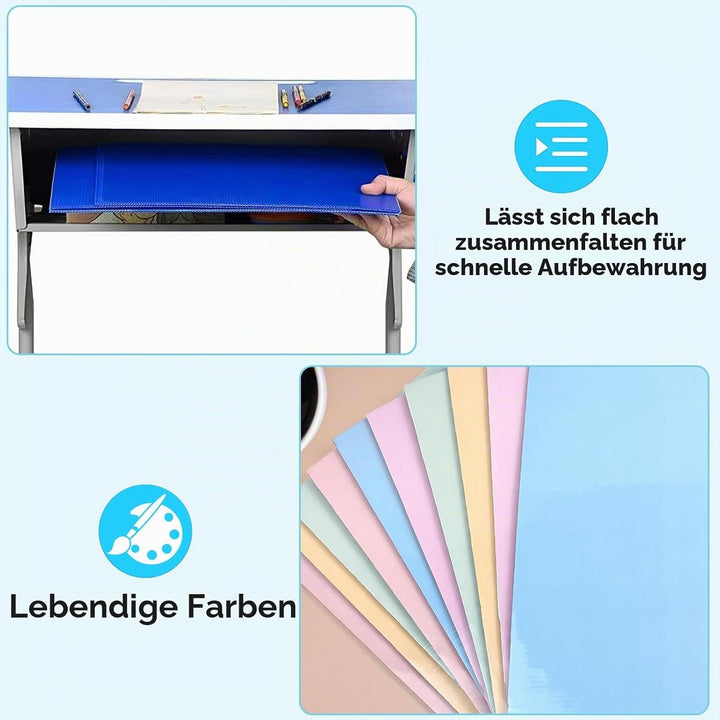 DAZZTIME Trennwand für Schreibtisch,10 Stück Tragbarer Schreibtischteiler40x30x30 cm,Faltbare Schrei
