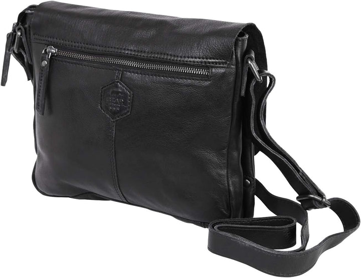 Bear Design Leder Schultertasche, UNISEX Messenger Tasche Umhängetasche Cross body Lauro CP0771 stra