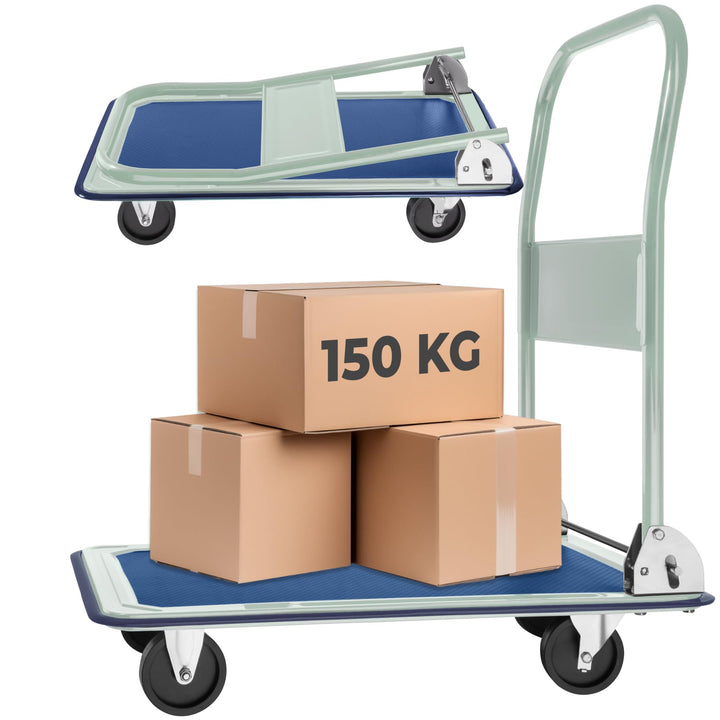 tectake® Plattformwagen 150 kg, Transportwagen klappbar, Transportroller, Rollwagen Metall, Wagen Tr