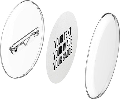 Buttons 30mm selber machen ohne Buttonmaschine (50 Stück) – Ansteckbuttons Set mit Nadel-Pins und A4