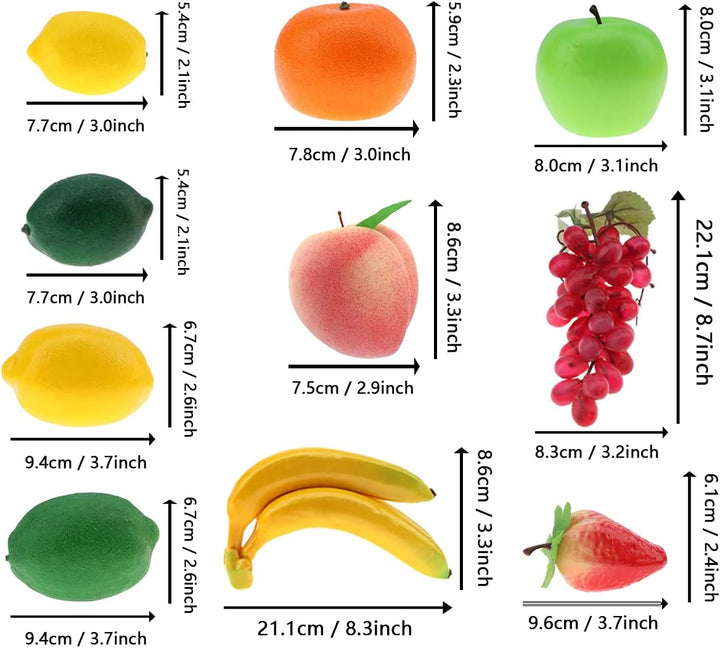 10 PCS Künstliche Früchte Dekoration Haushalt Gefälscht Banane Zitrone Orange Erdbeeren Apfel Pfirsi