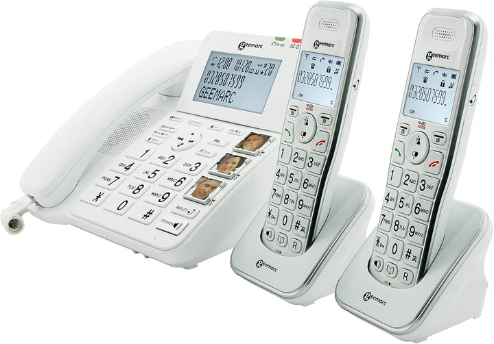 Geemarc Amplidect 295 Combi Duo - Verstärktes Festnetztelefon und zusätzliche Mobilteile mit Anrufbe