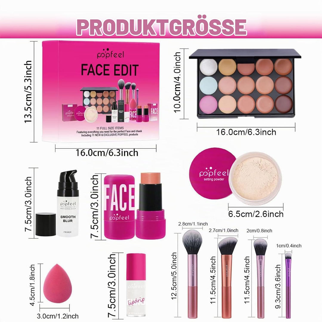 RoseFlower Profi Make-Up Set - Teenager Mädchen Schminkkoffer Kosmetische Makeup Paletten Lidschatte