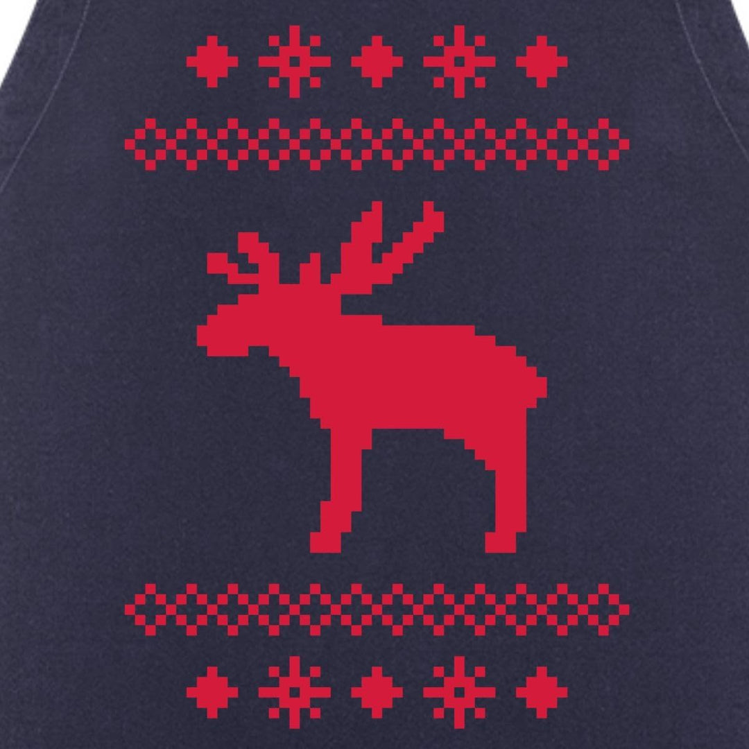 Spreadshirt Elch Norwegen Schweden Strickmuster Kochschürze Navy, Navy