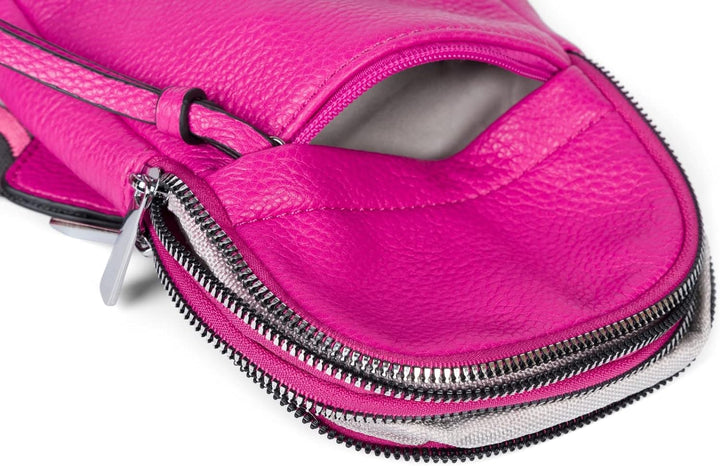 styleBREAKER Damen One Shoulder Rucksack, gemusterter Schultergurt, Einfarbige Crossbody Bag, Cityru