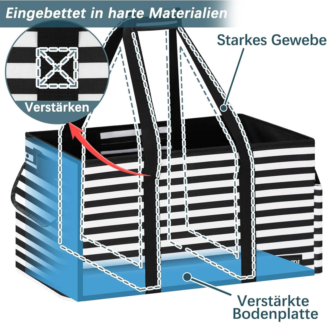 48L Einkaufskorb Faltbar – Stabiler Korb Einkaufen mit Verstärktem Boden – Einkaufstasche Gross Pick