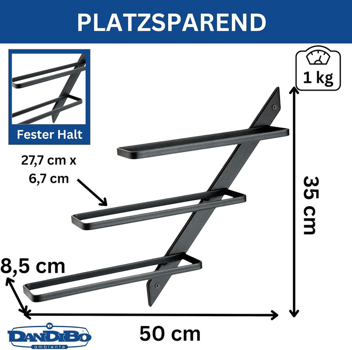 DanDiBo Weinregal Wand Metall Schwarz Modern 96692 Flaschenregal Schmal Wandmontage Wine Rack Weinfl