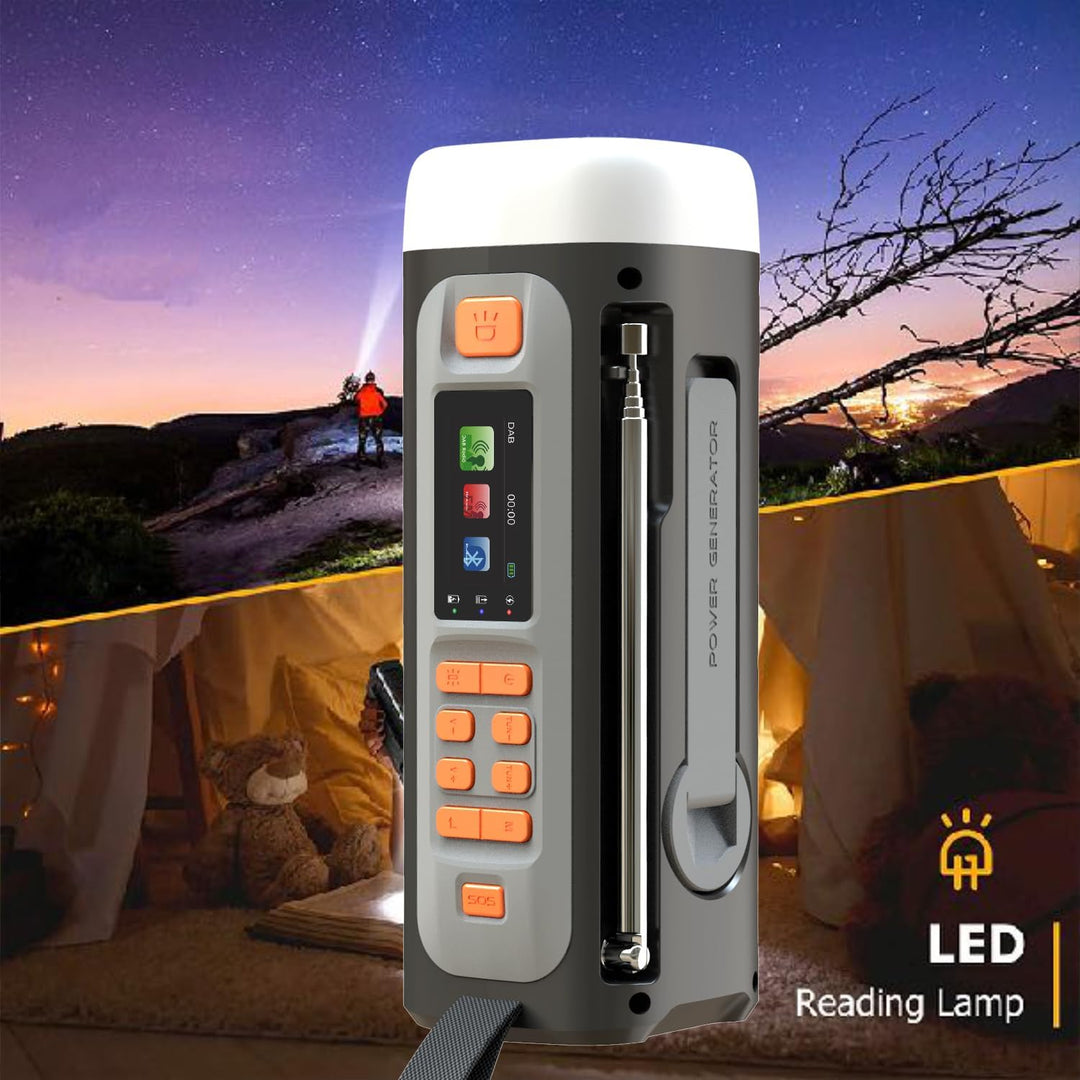 eppfun LR-7D DAB+ Notfall-Radio mit UKW/Bluetooth, tragbares Digitalradio, batteriebetrieben, mit SO
