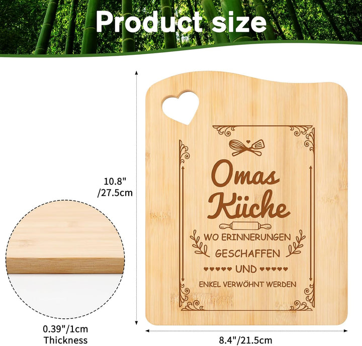 Tulolvae Oma Geschenk, Bambus Schneidebrett Geschenke für Beste Oma zum Geburtstag Muttertag Weihnac