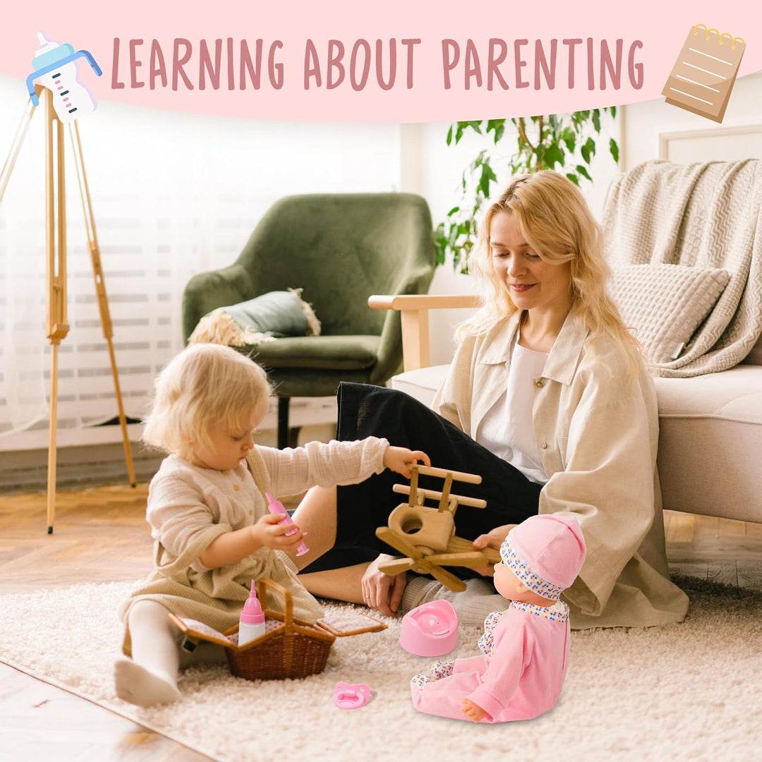 Toy Choi's Baby Puppe – Sprechende 40cm Puppen für Mädchen ab 2 Jahren mit Geräuschen und lustigem F