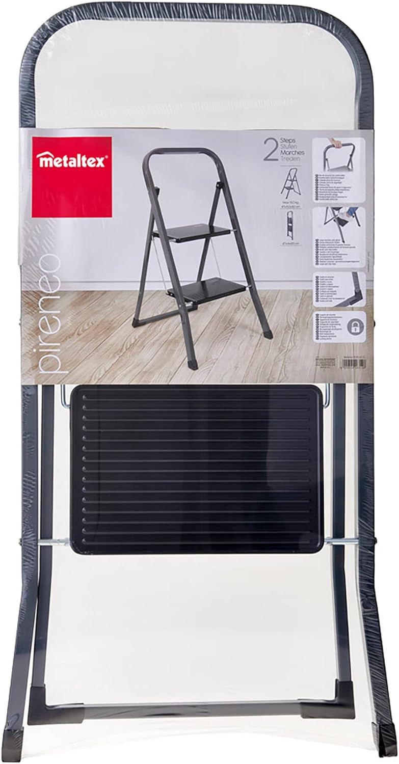 Metaltex PIRENEO Klappleiter, 2-stufig, einzeln, 47x53x83 cm