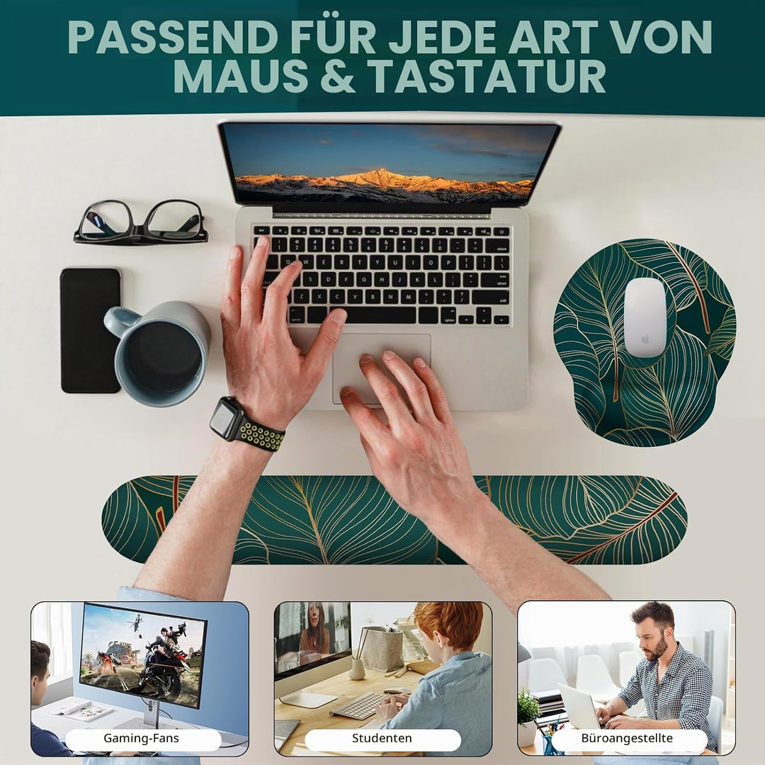 Mauspad mit Gelkissen,Mousepad mit Handauflage Ergonomisches, Bequemes Computer-Handballenauflage Ma