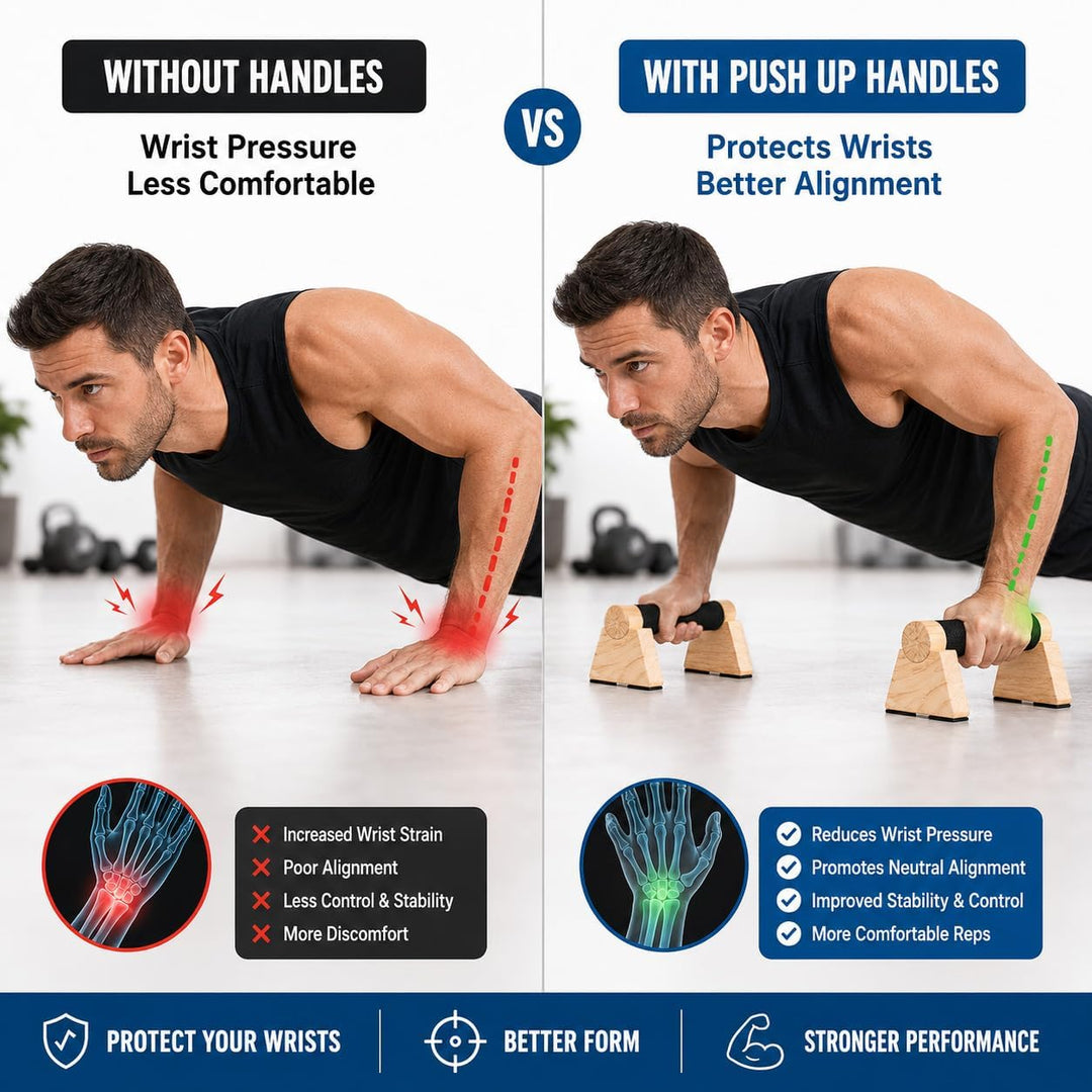 2 Stück Holz Liegestützgriffe,Calisthenics Equipment Parallettes mit Anti-Rutsch Griffband, Push Up