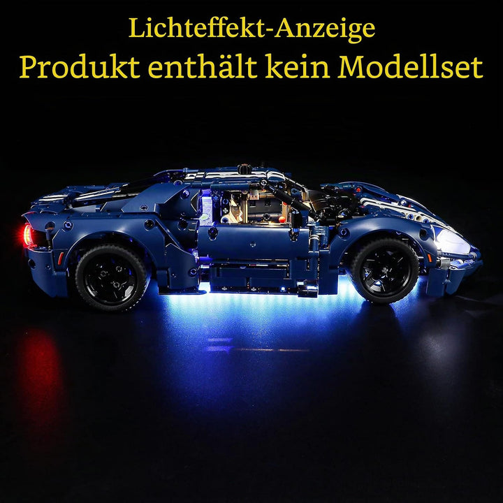 GEAMENT LED Licht-Set Kompatibel mit Lego Ford GT 2022 - Beleuchtungsset für Technic 42154 (Modell-S