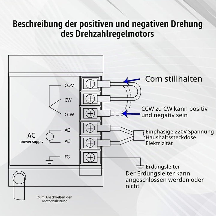 Getriebemotor Elektromotor, Wechselstrom 6W 220V Gear Motor 0-135 RPM (10K), 8 Nm, Stufenlos Einstel