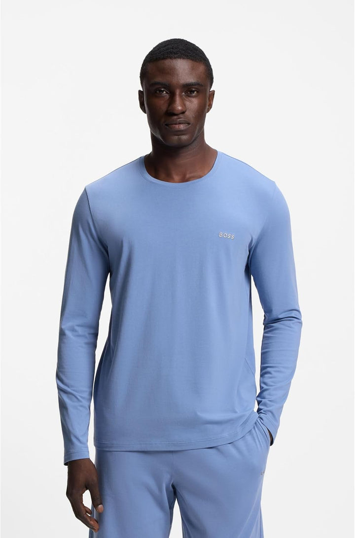 BOSS Herren Mix&Match LS-Shirt R Longsleeve aus Stretch-Baumwolle mit Logo-Stickerei S Light/Pastel