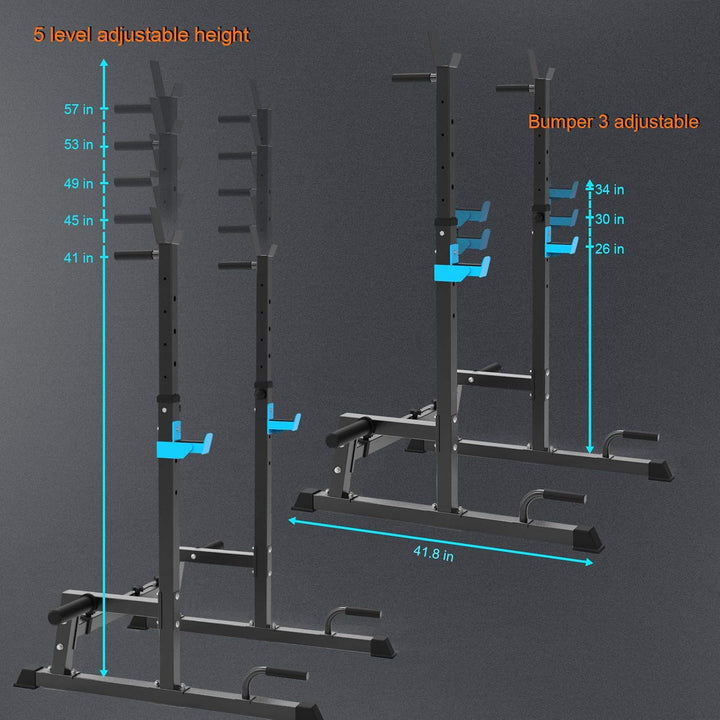 Squat Rack Multi-Funktions Barbell Rack Höhenverstellbarer Hantelständer für Sportstudio Zuhause Gew
