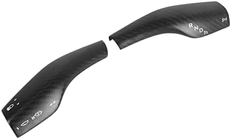 Focket 2PCS Lenkradhebelabdeckung Schalthebelabdeckung für Tesla Model 3 Y 2016-2023, Carbon Fiber W