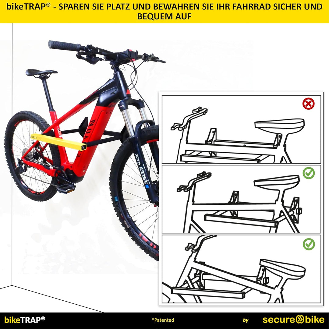 Secure Bike Anti-Diebstahl-Wandhalterung mit Schloss, hohe Sicherheit – Fahrräder beruhigt aufbewahr