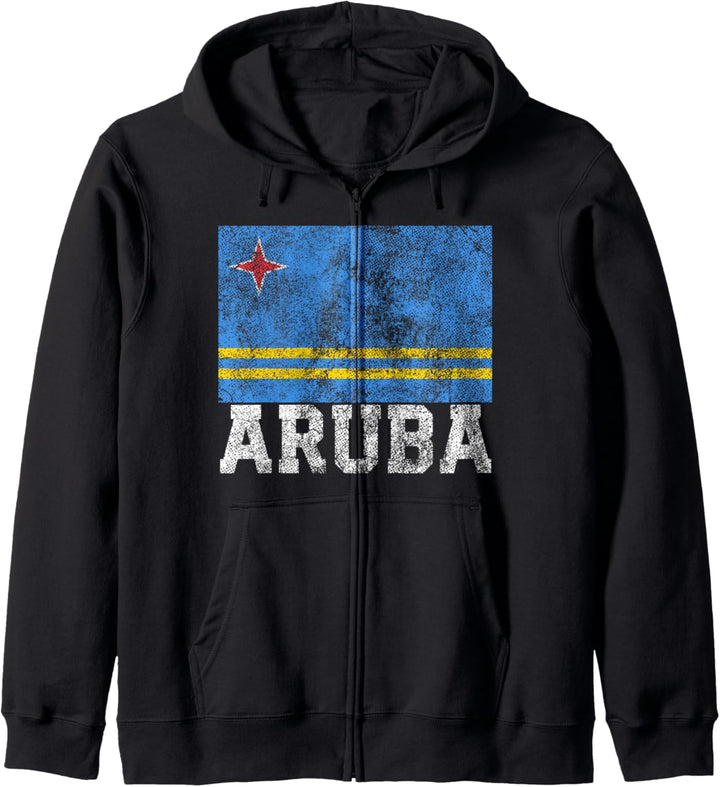 Aruba Flag Family Pride Country Nation Vintage Men Women Kapuzenjacke