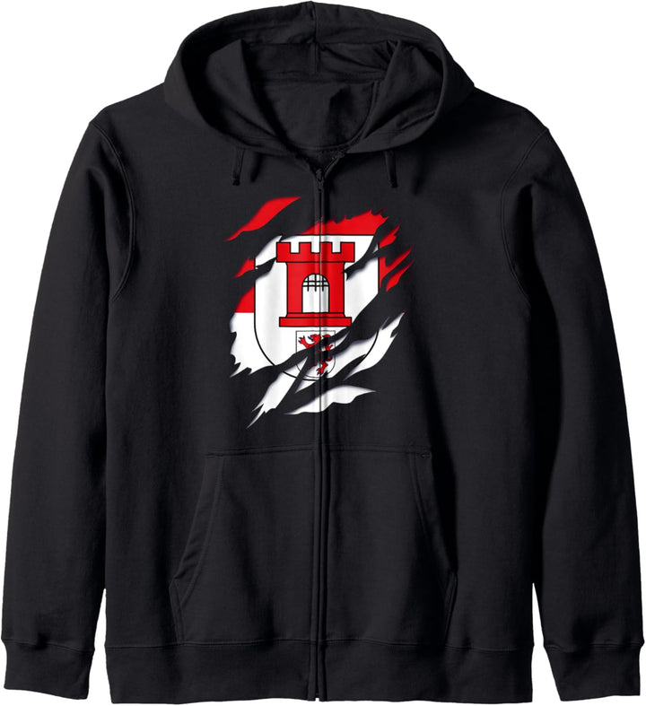 Stadtteil Köln Porz Fahne und Wappen Design Kapuzenjacke