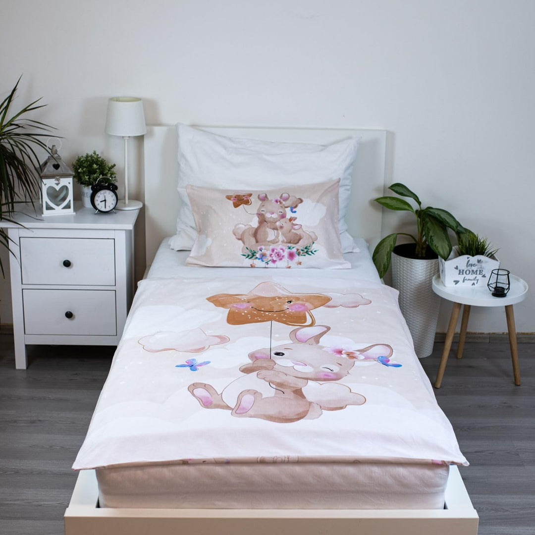 Jerry Fabrics Babybettwäsche Wendebettwäsche Set Bunny Star Baby 100x135 cm, 40x60 cm