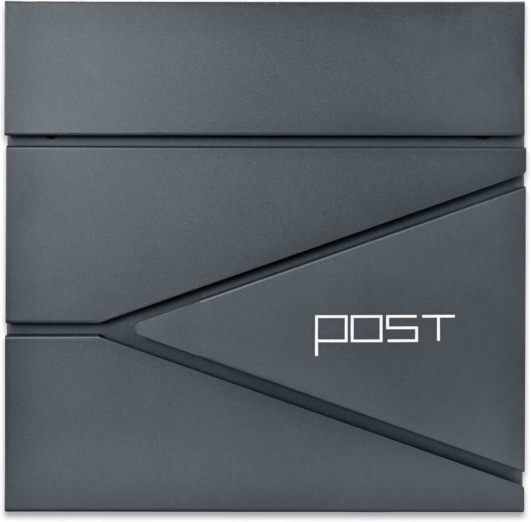 Verda Briefkasten mit Zeitungsfach, Postkasten Designer Wandbriefkasten mit Edelstahl, Schloss unter