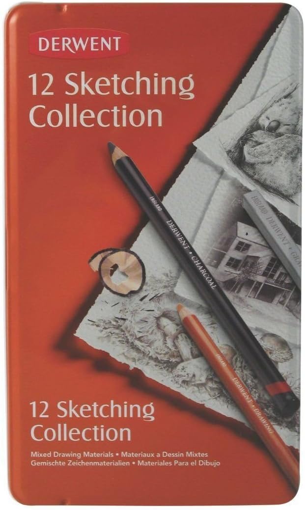 Derwent Sketching Collection Zeichenstifte in Metallbox 12 Stück 12 Farben, 12 Farben