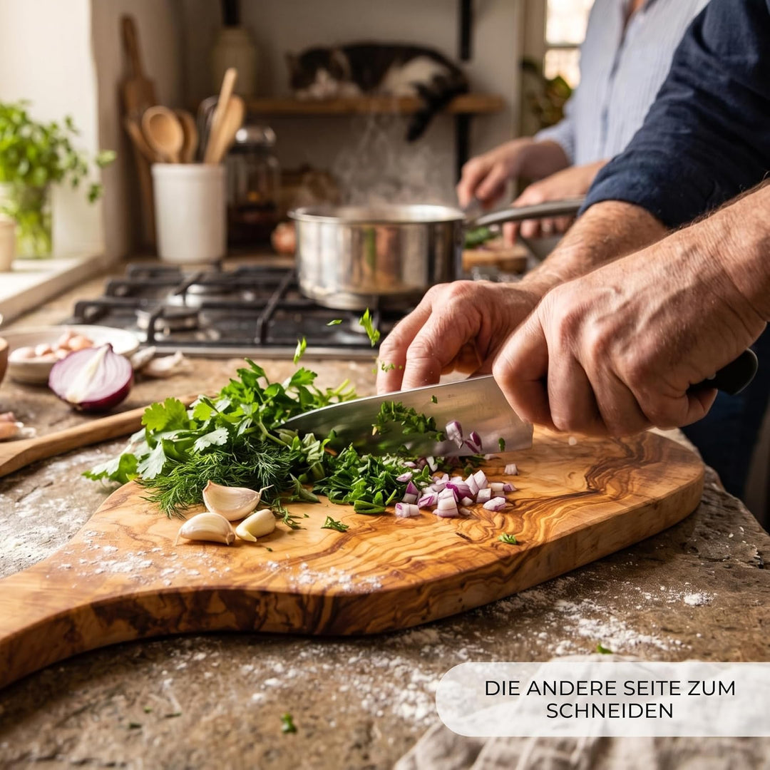 Erreke Schneidebrett, Natürliches Olivenholz, Servieren oder Schneiden von Speisen, Schneidebretter