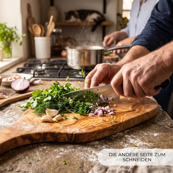 Erreke Schneidebrett, Natürliches Olivenholz, Servieren oder Schneiden von Speisen, Schneidebretter