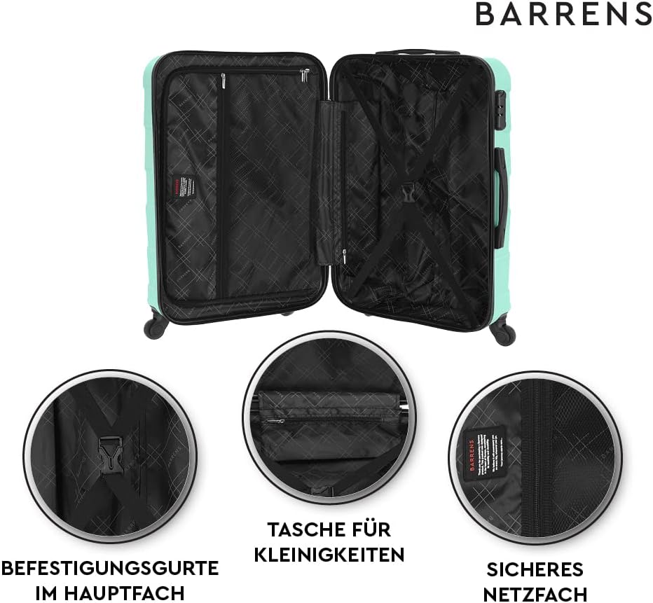 BARRENS Mittel Koffer | Aufgabegepäck | 66x46x26 cm | 60 L | Hochschlagfestes ABS-Material | Chiffri