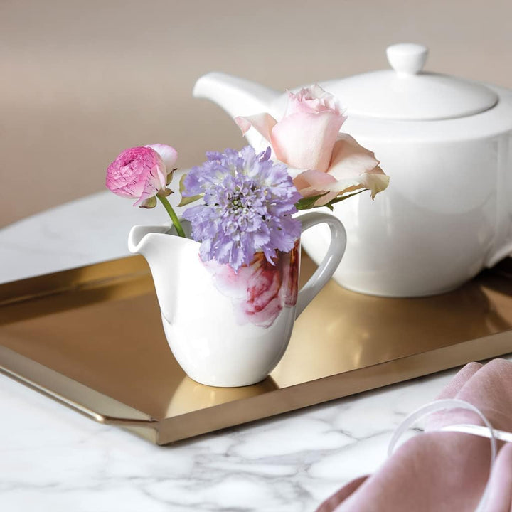Villeroy & Boch - Rose Garden Milchkännchen, 280ml, Premium Porzellan, weiss/rosa Milchkännchen Flor