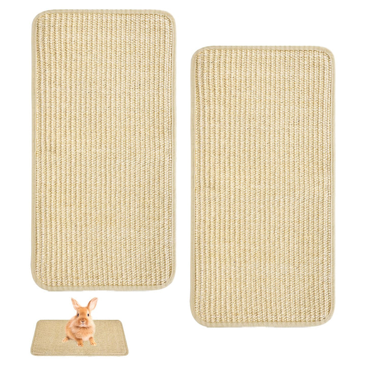2 Stück Sisal Kratzmatte für Kaninchen, 50×25cm Selbsthaftender Hanfmatten für Nager Haustierkäfig B