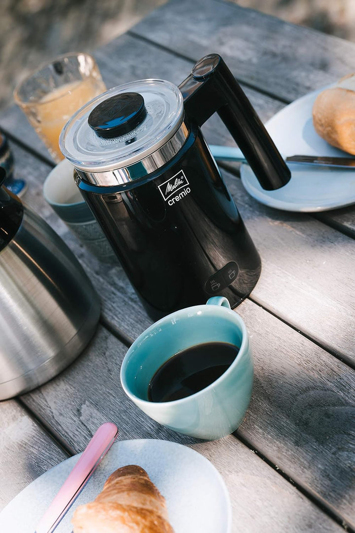 Melitta CREMIO II Milchschäumer – elektrischer Milchaufschäumer für kalte und warme Milch für z. B.