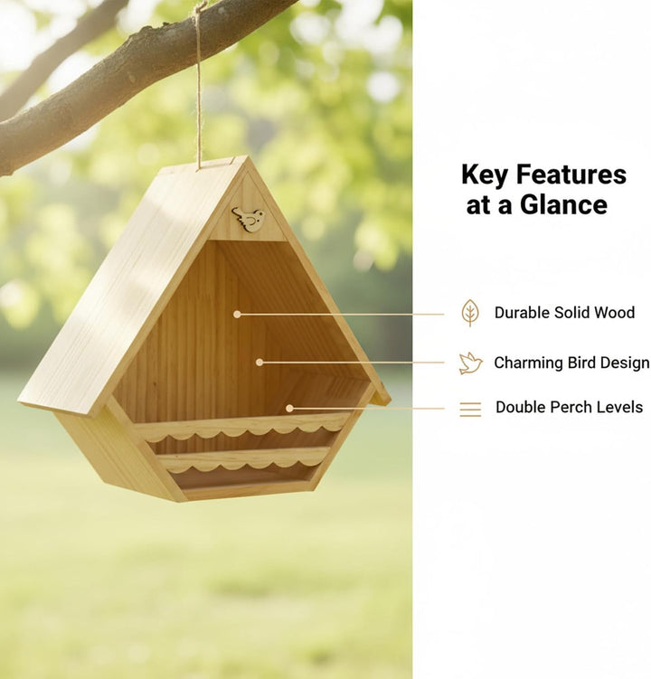 Hinterhof Vogelnest Holz Gartenhaus Wildvogel Unterschlupf mit Easy Mount Feature Outdoor Nistkasten