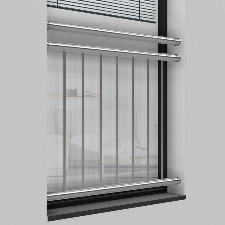 Edelstahl V2A - Französischer Balkon Franz Geländer Stabgeländer Innenbefestigung - 100x90 bis 185x9