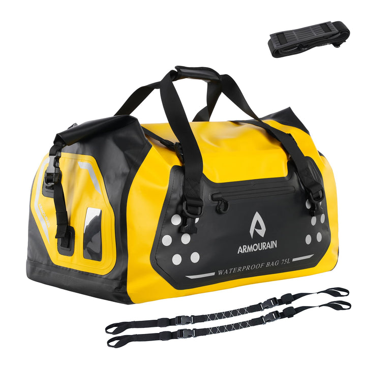 Motorrad-Trockentasche 75 L Grosse wasserdichte Reisetasche, Faltbare Reisetasche, Kofferraum-Sitzta