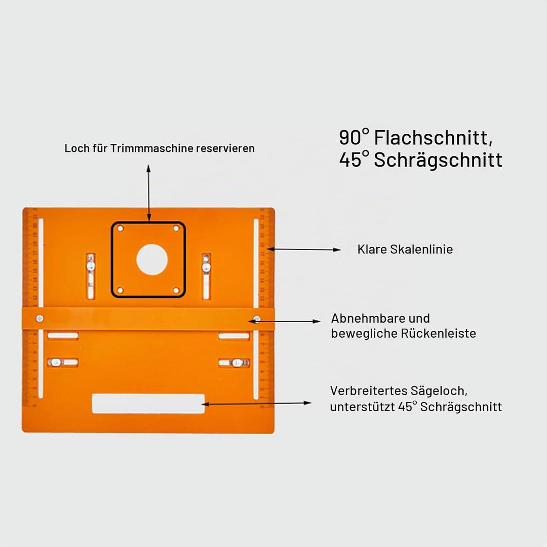 Kreissägen Grundplatte 28 x 25 cm Schnittkreissägenführung Aluminium Frästisch Einlegeplatte Tischfr