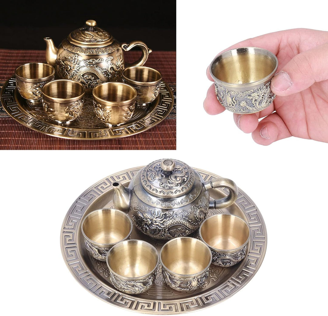 Marokkanisches Teeservice, Teekanne, Vintage, Exquisites Metall, Luxuriöses Reliefmuster, Marokkanis
