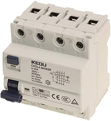 Fehlerstrom-Schutzschalter (RCCB), Typ B, 30mA, 40A, 3P+N