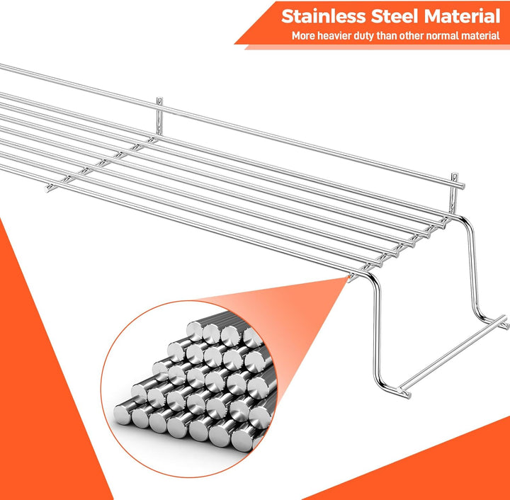 QuliMetal 67,9cm Edelstahl Warmhalterost Passend für Weber Genesis 300 Serie E320 E330 S310 S320 S33