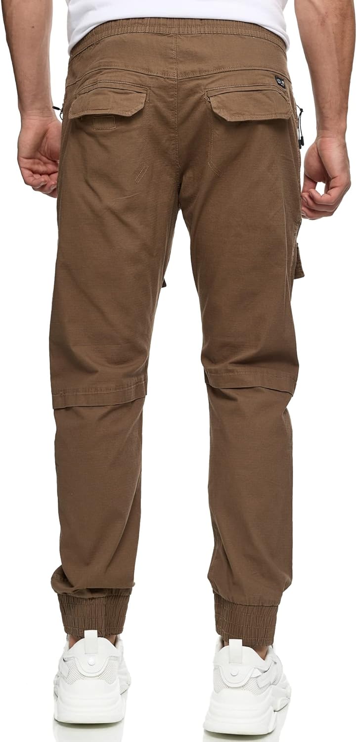 Indicode Herren Dennis Cargohose aus 98% Baumwolle mit 6 Taschen | Cargo Hose für Männer S Cub, S Cu