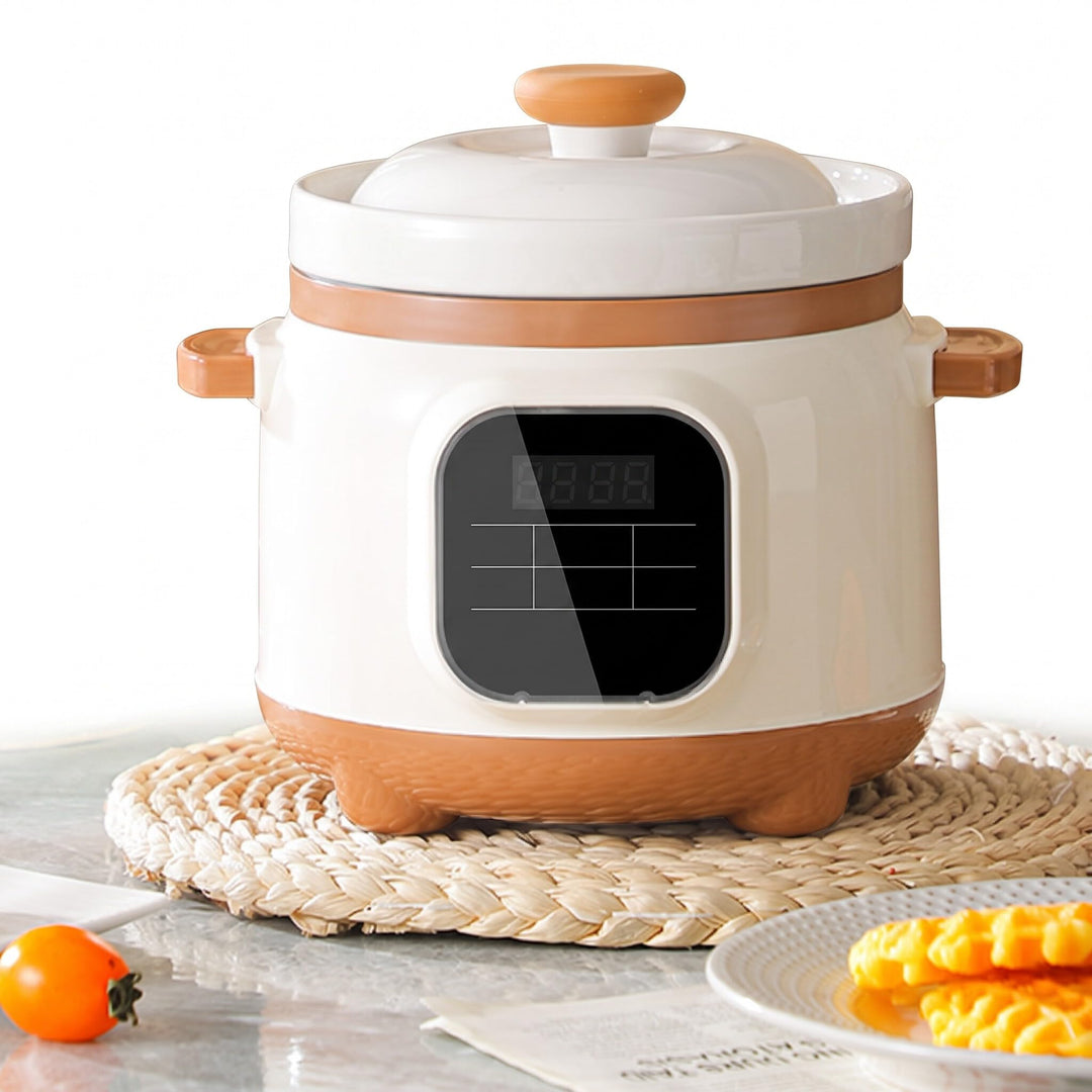 Elektrischer Eintopf, Keramik-Suppenbrei-Kocher, 235 W Slow Cooker mit Deckel, 1,8 L Keramiktopf, El