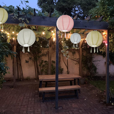 Solar Lampions Aussen Wetterfest，Himmel 3 Stücke Solar LED Laterne Wasserdicht Nylon Hängende Garten