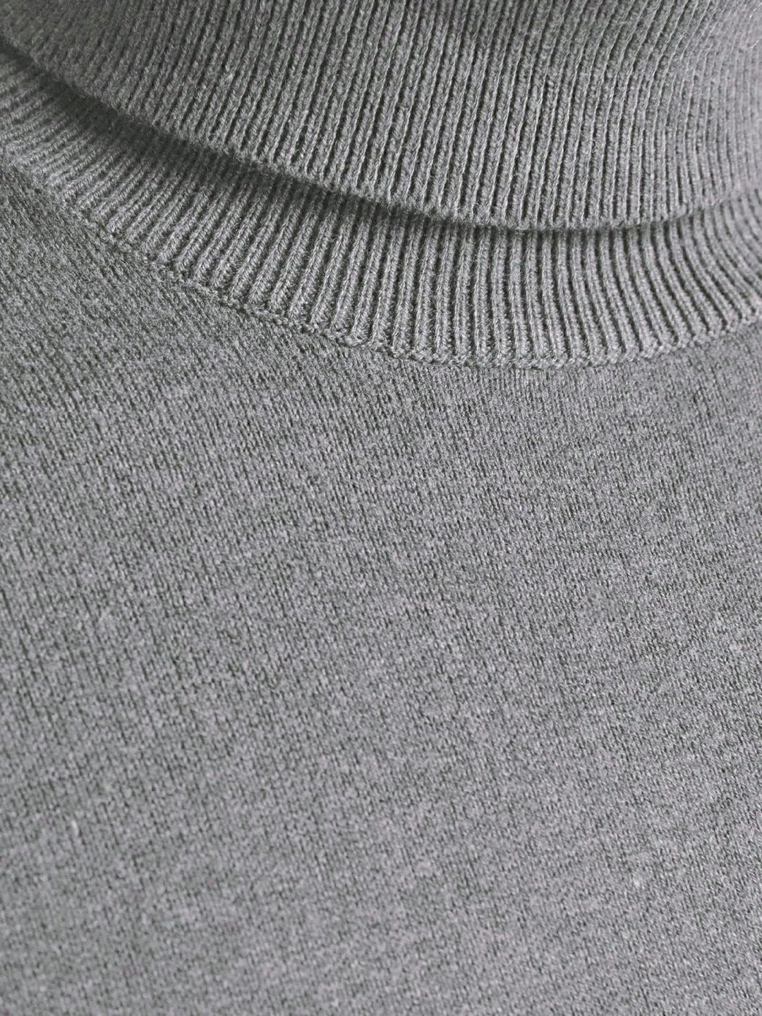 JACK & JONES Emil Knit Roll Neck Jumper M Grey Melange, M Grey Melange