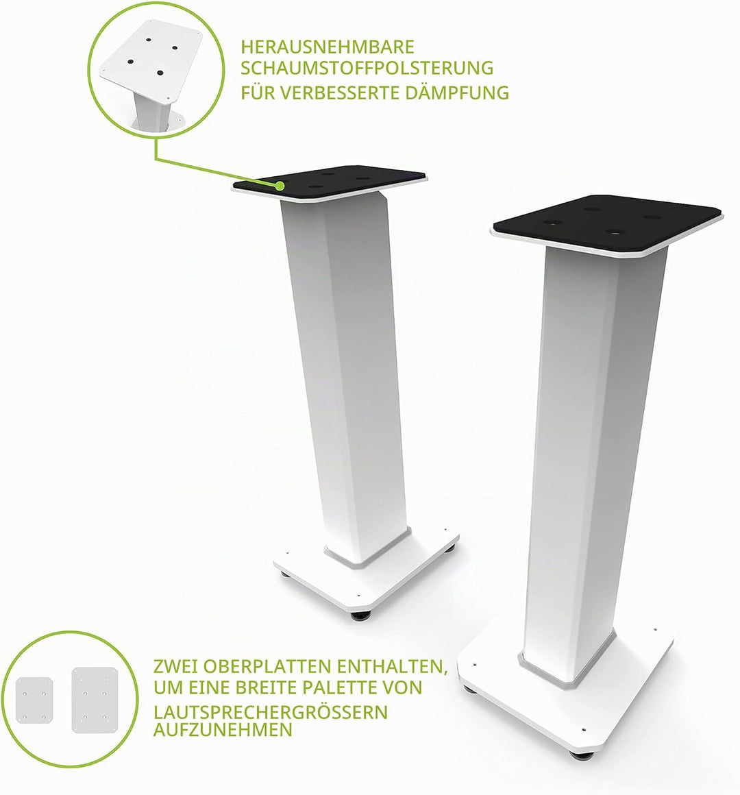 Kanto SX26W Universal Fillable Speaker Floor Stands for Bookshelf Speakers | 26" Tall | Dedicated Ca