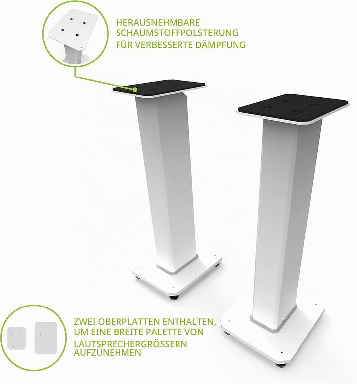 Kanto SX26W Universal Fillable Speaker Floor Stands for Bookshelf Speakers | 26" Tall | Dedicated Ca