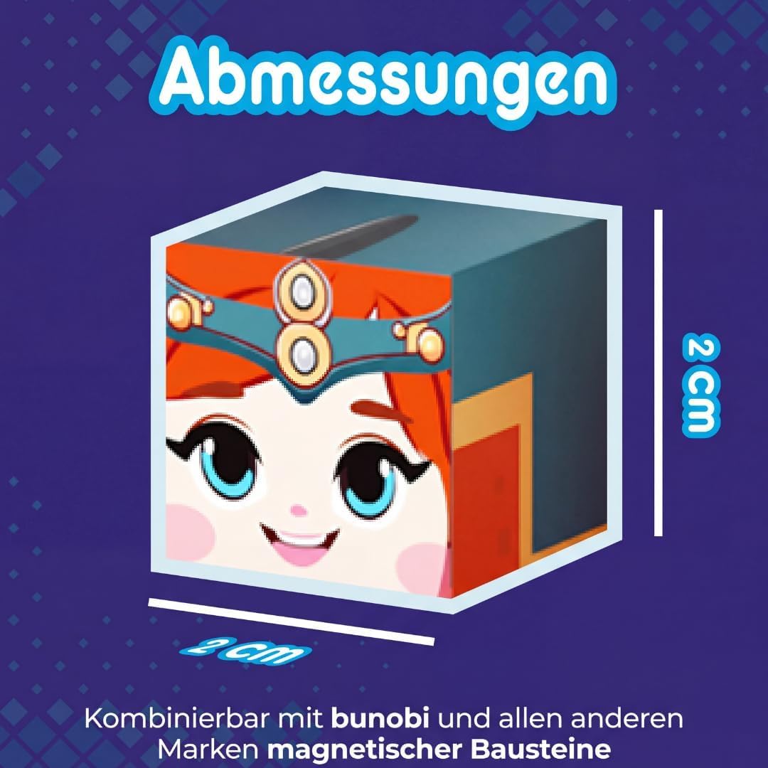 Magnetische Bausteine 100 Teile (2 cm) – Magnetic Cubes Magnetwürfel Set – Magnetisches Bauspielzeug